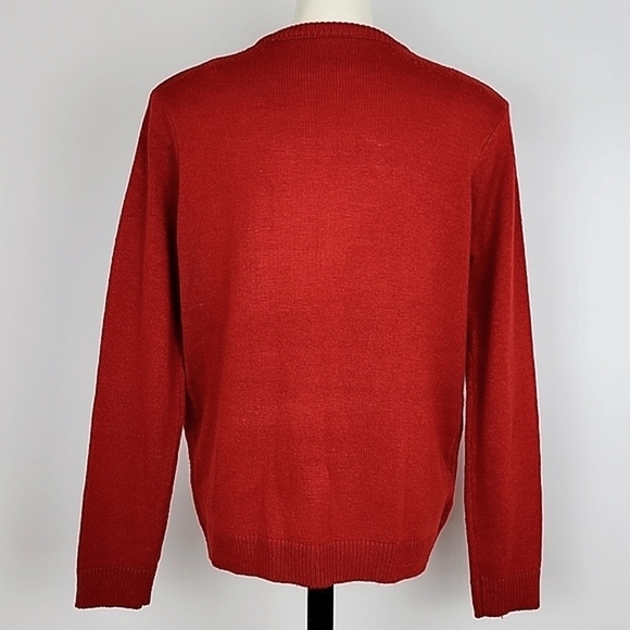 GMI Women's Ugly Christmas Sweater Knit Red Snow Globe Snowman Crew Neck Sz M/L - Picture 3 of 9